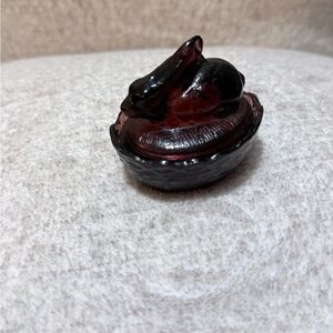 Mini Dark Purple Bunny on Nest